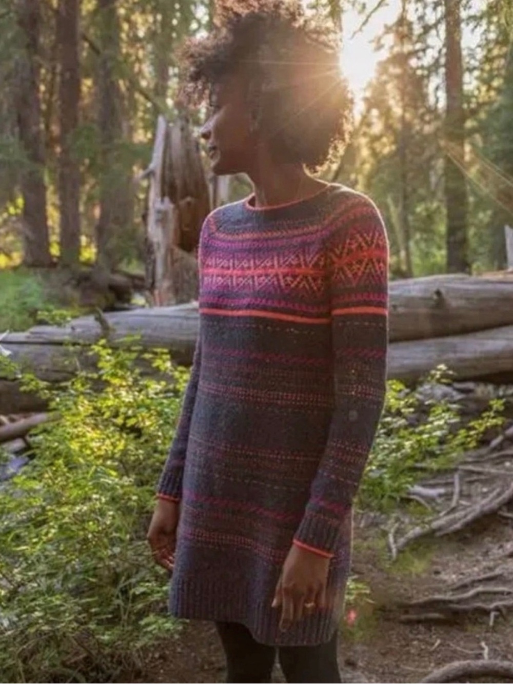 Krimson Klover Title Nine Alpaca Merino Blend Tweedy Dress in Fair Isle